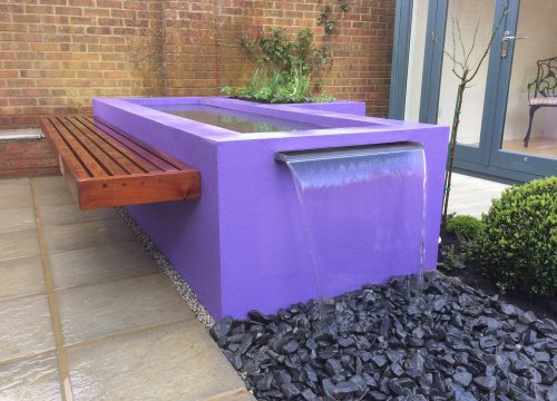 Landscape Construction - Purple Brick Planters